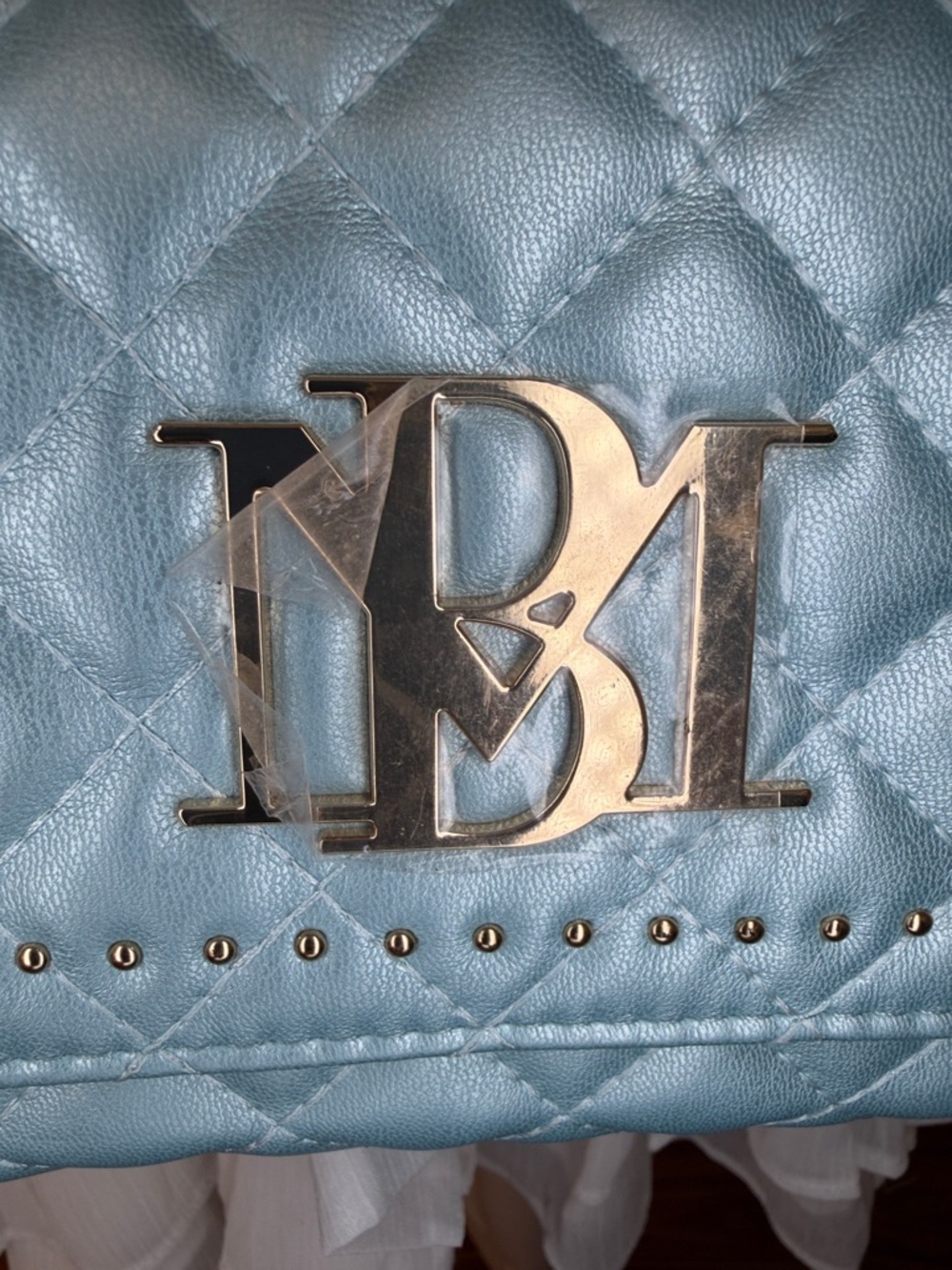 Bagley Mischka NWT RETAIL $68 aqua  quilted Crossbody bag, 8x6appx - Picture 10 of 10